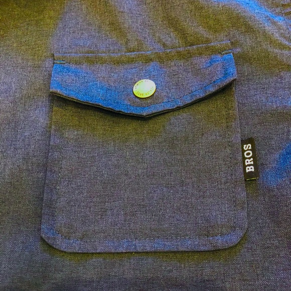 HOWLER BROS. LRG ROADRUNNER 100% POLYESTER BLUE LINED BUTTON-DOWN JACKET (EUC) - Picture 4 of 8